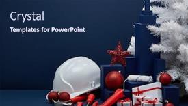  Presentation with web design - PPT layouts having construction-tools-hard-hat-white background and a navy blue colored foreground