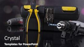  Presentation with renovation - Amazing slide set having construction tools house renovation concept backdrop and a black colored foreground