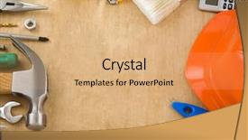  Presentation with wood tools - Amazing slides having construction tools on wood texture backdrop and a coral colored foreground