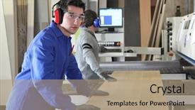  Presentation with apprentice - Beautiful theme featuring construction training - carpenter and apprentice backdrop and a  colored foreground