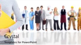  Presentation with nurse student - Colorful slide set enhanced with construction training - hand of happy student girl backdrop and a light gray colored foreground