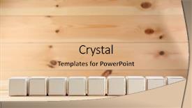  Presentation with educational - Presentation theme featuring construction training development - educational cubes on wooden background background and a coral colored foreground