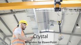  Presentation with steel industry - Cool new PPT layouts with construction training development - low angle view of manual backdrop and a light gray colored foreground