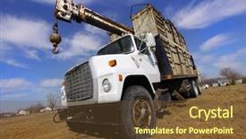  Presentation with dump truck - Presentation theme enhanced with construction truck background and a tawny brown colored foreground
