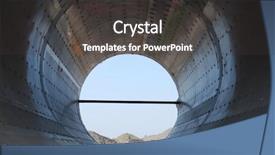  Presentation with industrial - Colorful theme enhanced with construction tunnel - industrial tube with backend loader backdrop and a  colored foreground