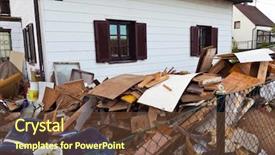  Presentation with waste - Beautiful theme featuring construction waste - house is cleared when you backdrop and a tawny brown colored foreground
