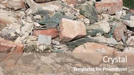  Presentation with safety building inspection - Amazing theme having construction waste - pile of debris backdrop and a coral colored foreground