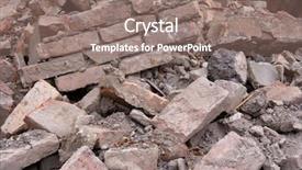  Presentation with building construction - Beautiful presentation featuring construction waste - pile of debris backdrop and a coral colored foreground