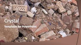  Presentation with waste - Presentation theme with construction waste - pile of debris background and a coral colored foreground