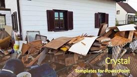  Presentation with residential - Cool new presentation design with construction waste - residential building is cleared when backdrop and a tawny brown colored foreground