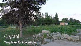  Presentation with pollution waste - Beautiful PPT layouts featuring construction-waste-in-a-city backdrop and a dark gray colored foreground