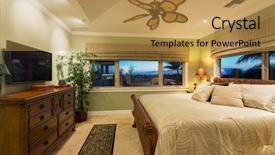  Presentation with home design - Beautiful PPT theme featuring construction windows - beautiful bedroom interior in new backdrop and a gold colored foreground