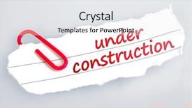  Presentation with under construction - Slide deck having construction word on grey background background and a white colored foreground