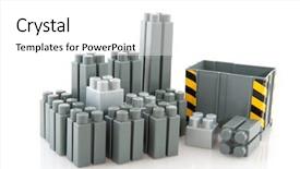  Presentation with construction work - Cool new slides with construction work play from grey toys isolated over white backdrop and a white colored foreground