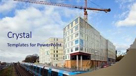  Presentation with construction work - Beautiful theme featuring construction work site stockholm sweden backdrop and a light gray colored foreground