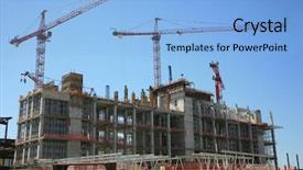 Presentation with construction work - Audience pleasing theme consisting of construction work site backdrop and a light blue colored foreground