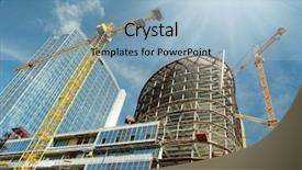  Presentation with construction work - Slides featuring construction work site background and a light blue colored foreground