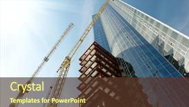  Presentation with construction work - Slide deck featuring construction work site background and a tawny brown colored foreground