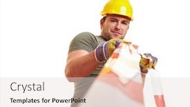  Presentation with construction site construction - Colorful slide set enhanced with construction-worker-blocks-construction-site backdrop and a lemonade colored foreground