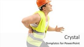  Presentation with kidneys pain or lower back - PPT layouts consisting of construction worker experiencing back pain background and a  colored foreground