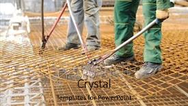  Presentation with construction worker harassment workplace - Slide deck consisting of wire rod - construction worker hooking up iron background and a coral colored foreground