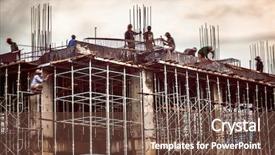  Presentation with safety construction worker in construction - Theme with construction worker in vietnam background and a tawny brown colored foreground