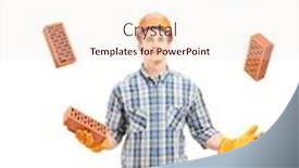  Presentation with juggling - Slide deck with construction-worker-juggling-with-bricks background and a sky blue colored foreground
