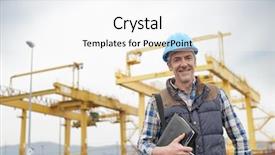  Presentation with paint construction industry - Amazing presentation theme having construction worker on industrial sight backdrop and a white colored foreground