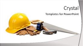  Presentation with drivers - Presentation theme having construction worker supplies including background and a  colored foreground