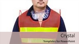  Presentation with worker safety - Colorful PPT layouts enhanced with two empty white cardboard packages backdrop and a lemonade colored foreground