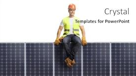  Presentation with solar - Presentation theme featuring construction-worker-with-a-helmet background and a white colored foreground