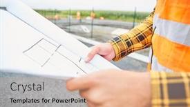  Presentation with floor plan - Presentation theme consisting of construction-worker-with-floor-plan background and a lemonade colored foreground