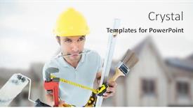  Presentation with construction tools - Slide deck consisting of construction-worker-with-tools background and a white colored foreground