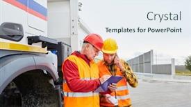  Presentation with road construction - Cool new theme with construction-workers-and-foremen backdrop and a sky blue colored foreground
