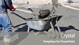  Presentation with reinforcement - Beautiful presentation theme featuring construction workers pouring concrete backdrop and a gray colored foreground
