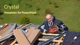  Presentation with structure - PPT layouts with construction-workers-working-on-new background and a tawny brown colored foreground