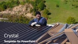  Presentation with structure - Amazing theme having construction-workers-working-on-new backdrop and a dark gray colored foreground