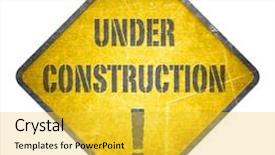  Presentation with under construction - Beautiful presentation theme featuring construction yellow sign backdrop and a yellow colored foreground