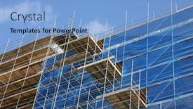  Presentation with under construction - PPT theme enhanced with construction background and a light blue colored foreground