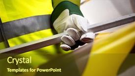  Presentation with construction tools - PPT theme featuring construction background and a  colored foreground