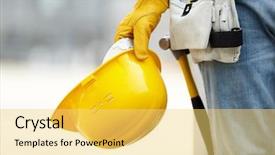  Presentation with under construction - Beautiful slide deck featuring construction backdrop and a yellow colored foreground