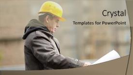  Presentation with under construction - Colorful presentation theme enhanced with construction backdrop and a mint green colored foreground