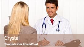  Presentation with doctor office - Theme featuring appointment scheduling - doctors call patient and doctor background and a coral colored foreground