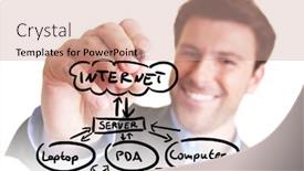  Presentation with computer network - Audience pleasing PPT layouts consisting of consultant-explaining-network-structure backdrop and a coral colored foreground