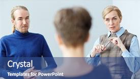  Presentation with mental health group therapy - Presentation consisting of consulting about mental health issue background and a ocean colored foreground