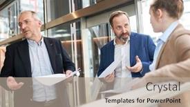  Presentation with consulting - Slide deck with consulting-consultant-and-business-woman background and a mint green colored foreground