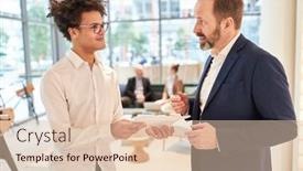  Presentation with consulting - PPT theme consisting of consulting-consultant-and-young-business background and a lemonade colored foreground