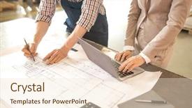  Presentation with professional - PPT layouts with consulting engineering - hands of two professional engineers background and a lemonade colored foreground