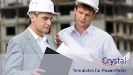  Presentation with confident - Cool new PPT theme with consulting engineering - portrait of confident colleagues looking backdrop and a lemonade colored foreground