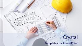  Presentation with engineering - PPT layouts consisting of consulting engineering - young male construction engineer working background and a sky blue colored foreground